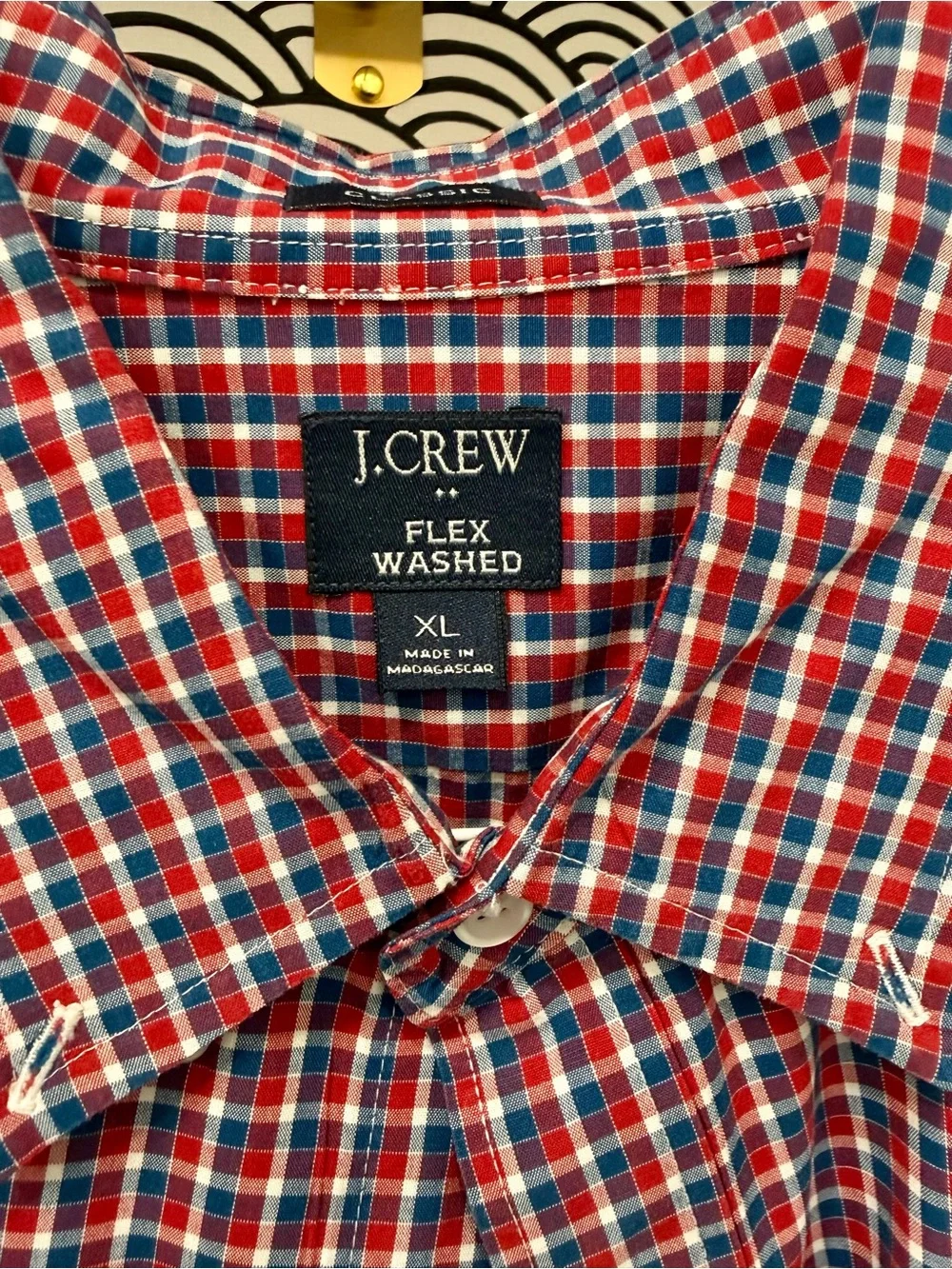 J. Crew Men's Red & Blue Plaid Button-Down Shirt